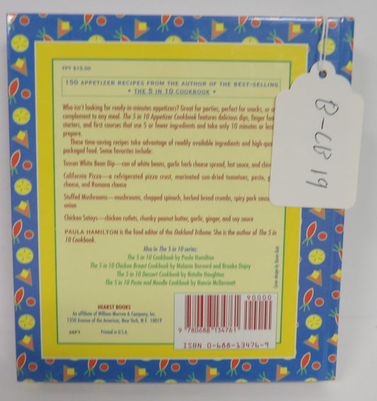 5 in 10 Appetizer Cookbook Paula Hamilton Quick Recipes Hearst Books