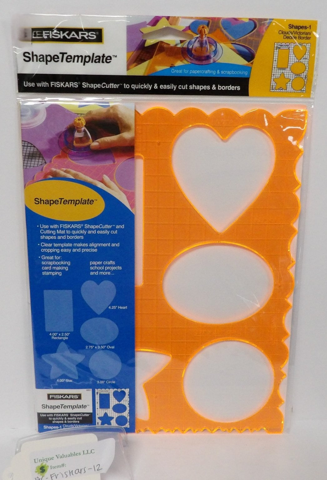 FISKARS ShapeTemplate Shapes-1 Cloud Victorian Heart Oval Circle for ShapeCutter