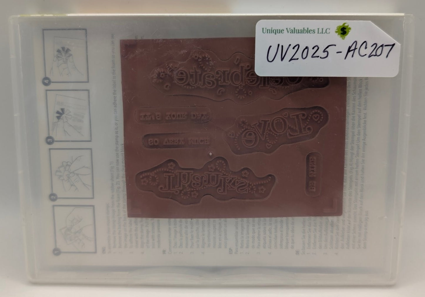 Stampin' Up! Outlined Occasions Cling Rubber Stamp Phrases 6PCs Sale-A-Bration