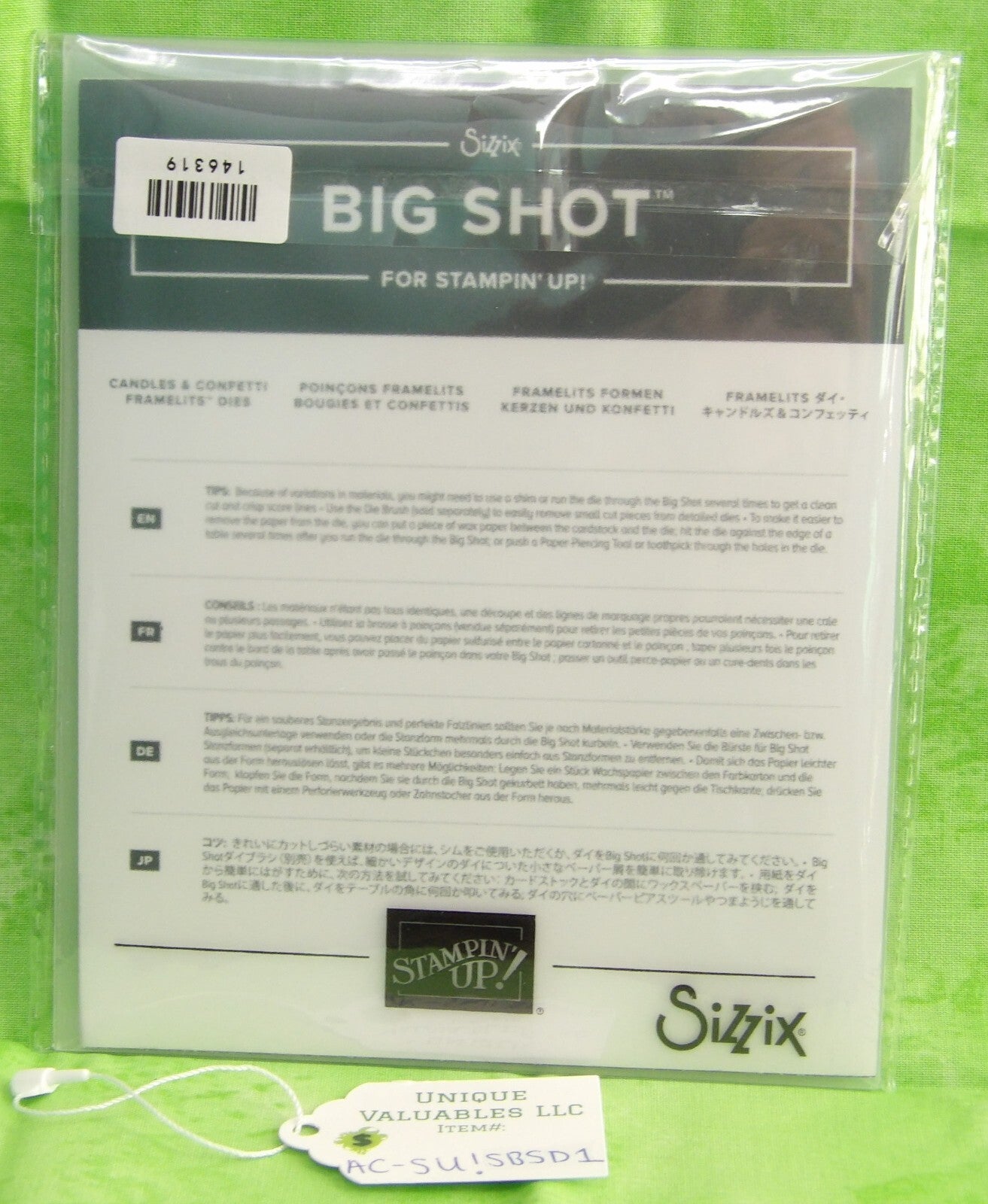 Sizzix Big Shot for Stampin'Up! 146319 CANDLES & CONTTI FRAMELITS DIES