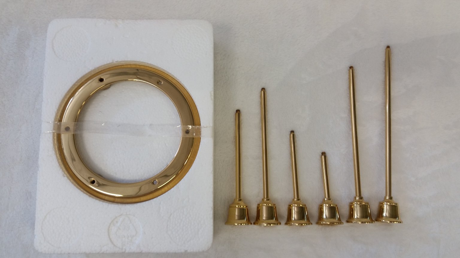 PartyLite Crescendo Candelabra Taper Holder Set Gold Brass P0515