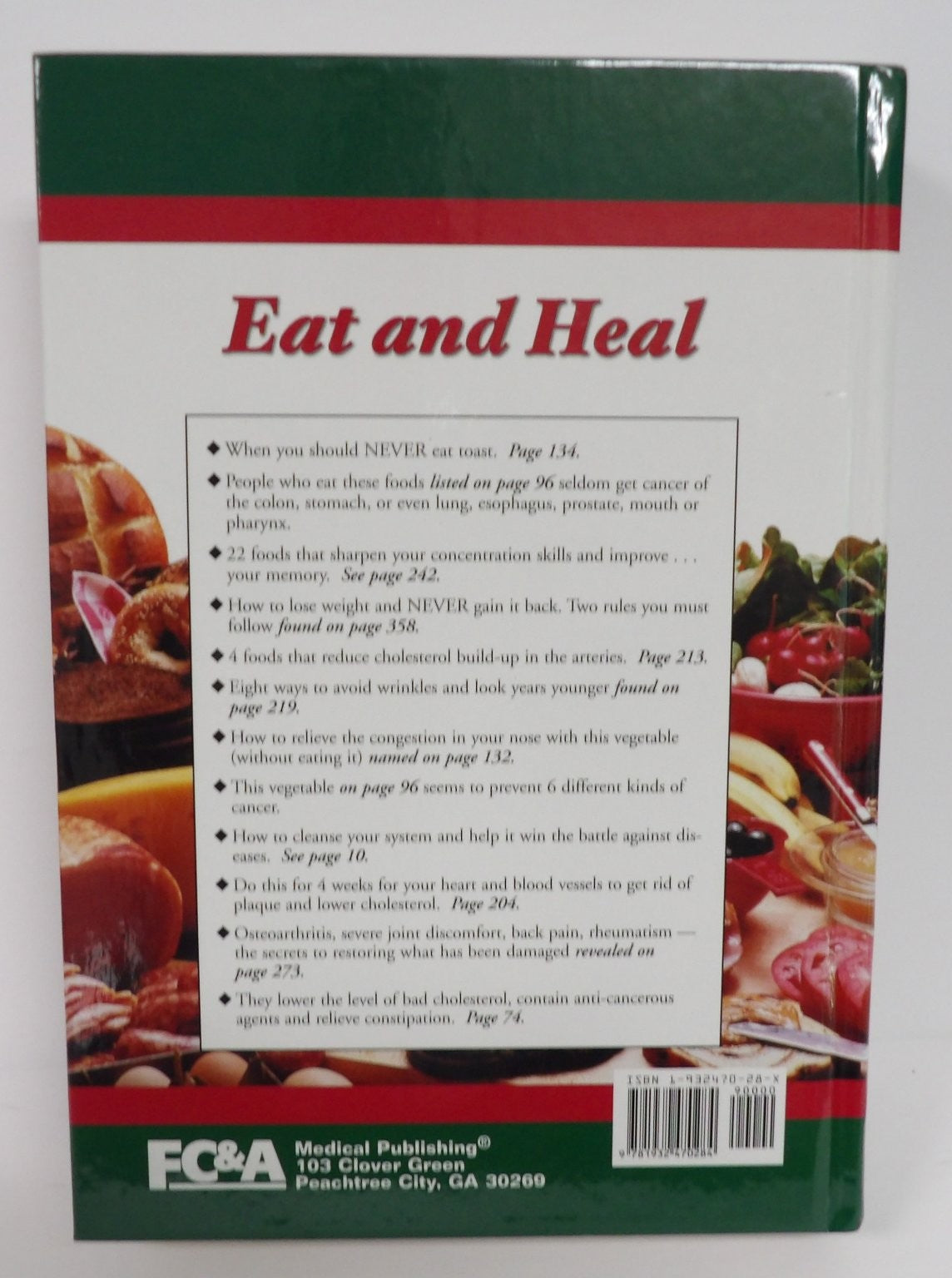 Eat and Heal FC&A Medical Publishing 2005 Health Wellness Nutrition Cookbook