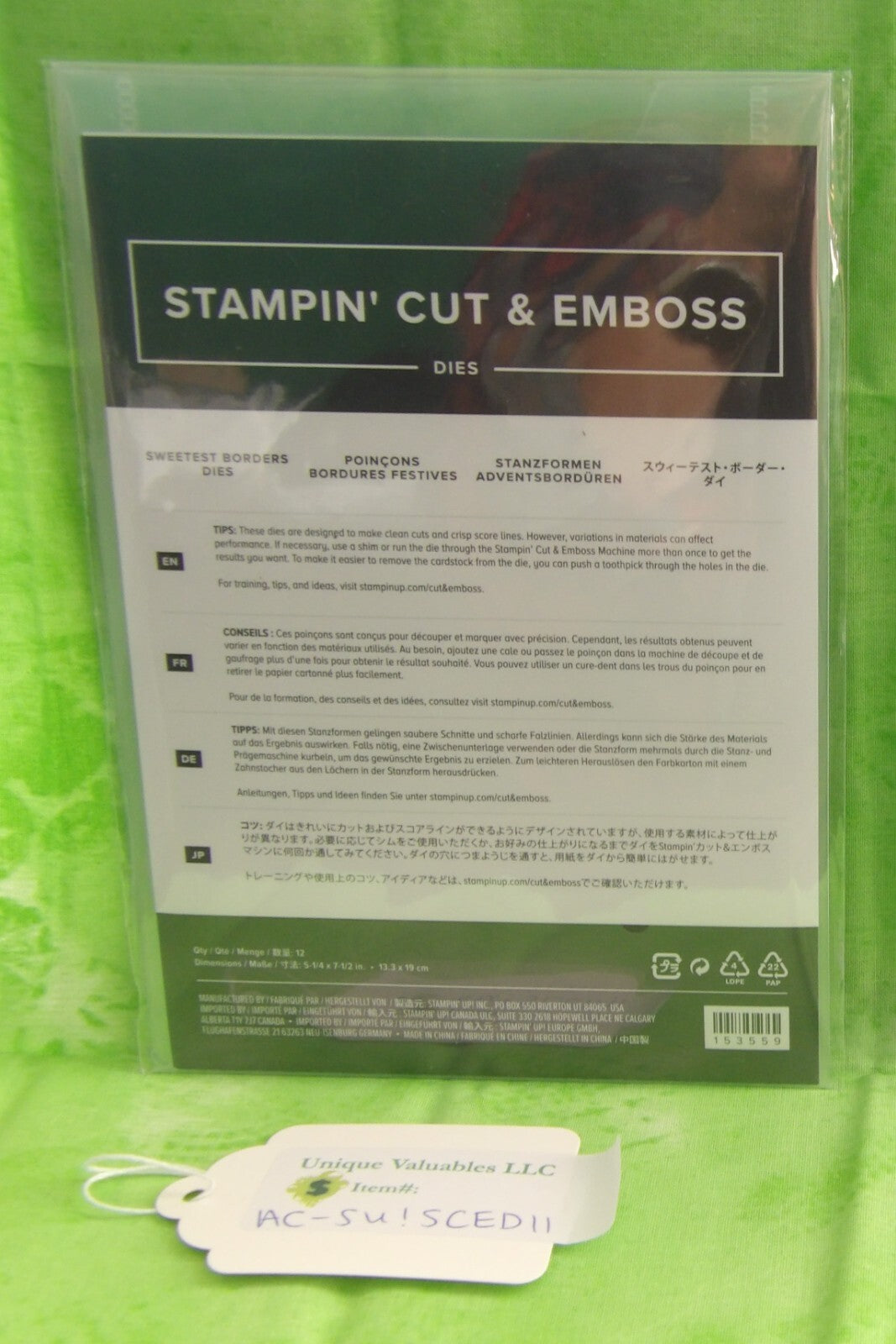 Stampin' Up! Stampin' Cut & Emboss Dies  153559 SWEETEST BORDERS