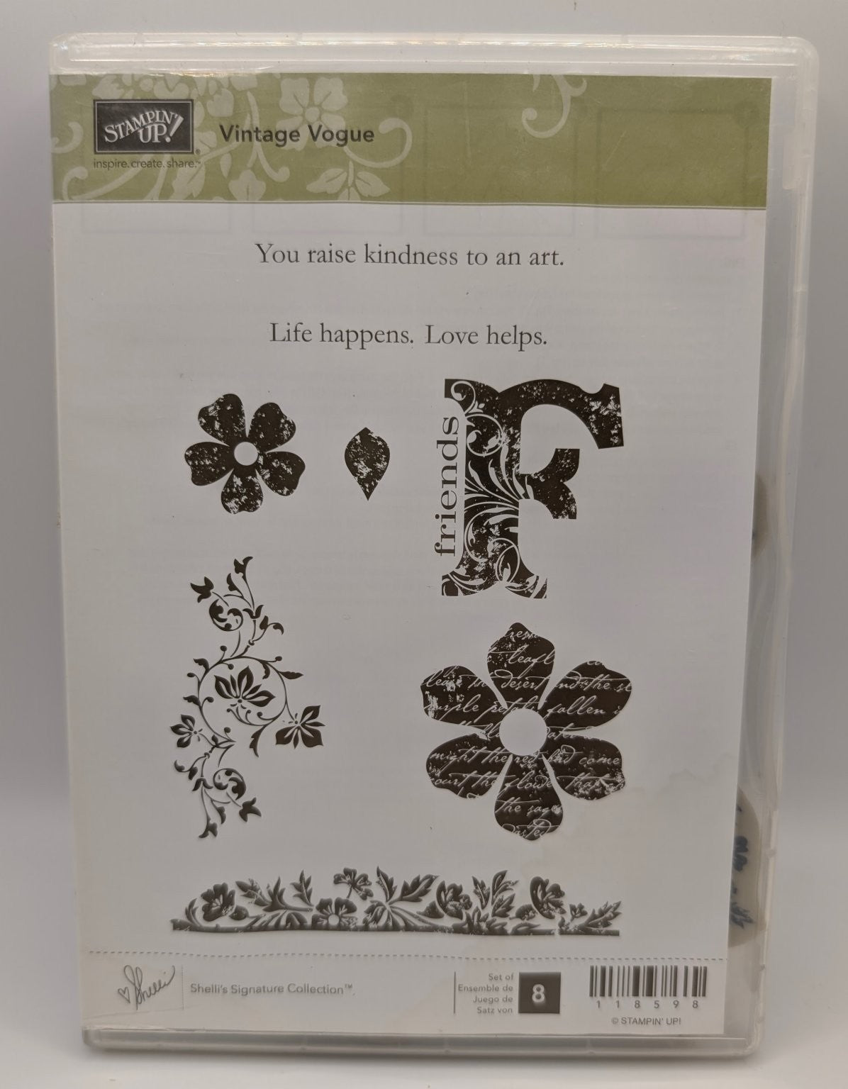 Stampin' Up! Vintage Vogue Shelli's Signature Collection Floral Phrase 1 Missing