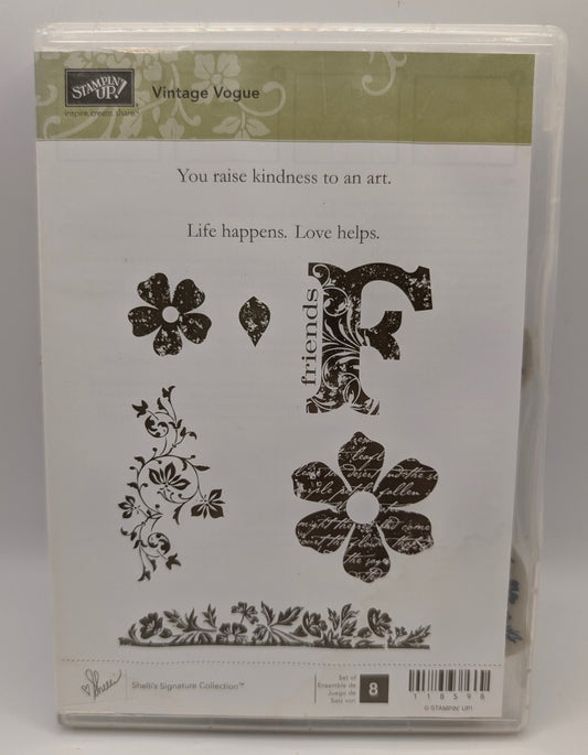 Stampin' Up! Vintage Vogue Shelli's Signature Collection Floral Phrase 1 Missing