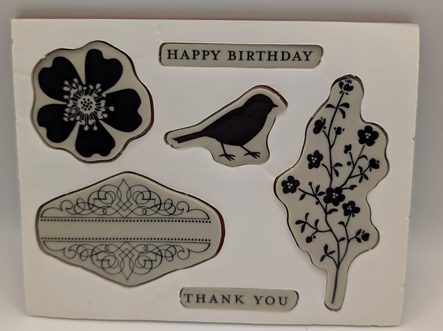 Stampin' Up! Morning Meadow Cling Rubber Stamp Set Floral Bird #129678 6 PCS