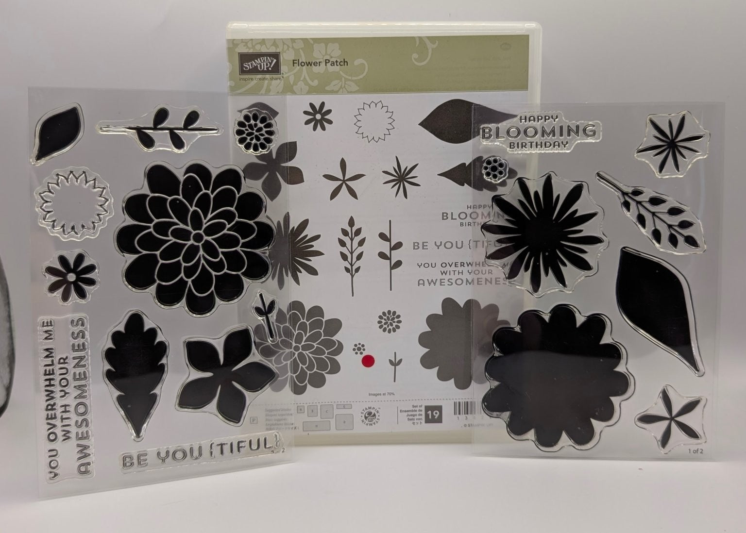 Stampin' Up! Flower Patch Photopolymer #134207 Floral Birthday 19 Pcs Unmounted