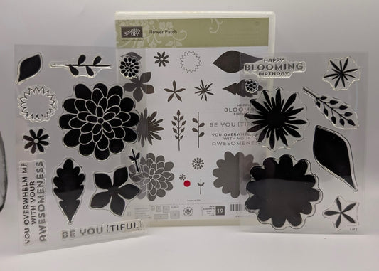 Stampin' Up! Flower Patch Photopolymer #134207 Floral Birthday 19 Pcs Unmounted