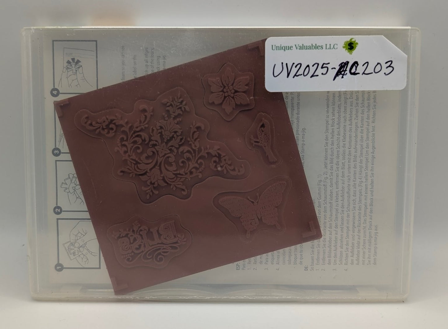 Stampin' Up! Bliss Cling Unmounted Stamp Set Floral Butterfly Bird 5 PCS #123217