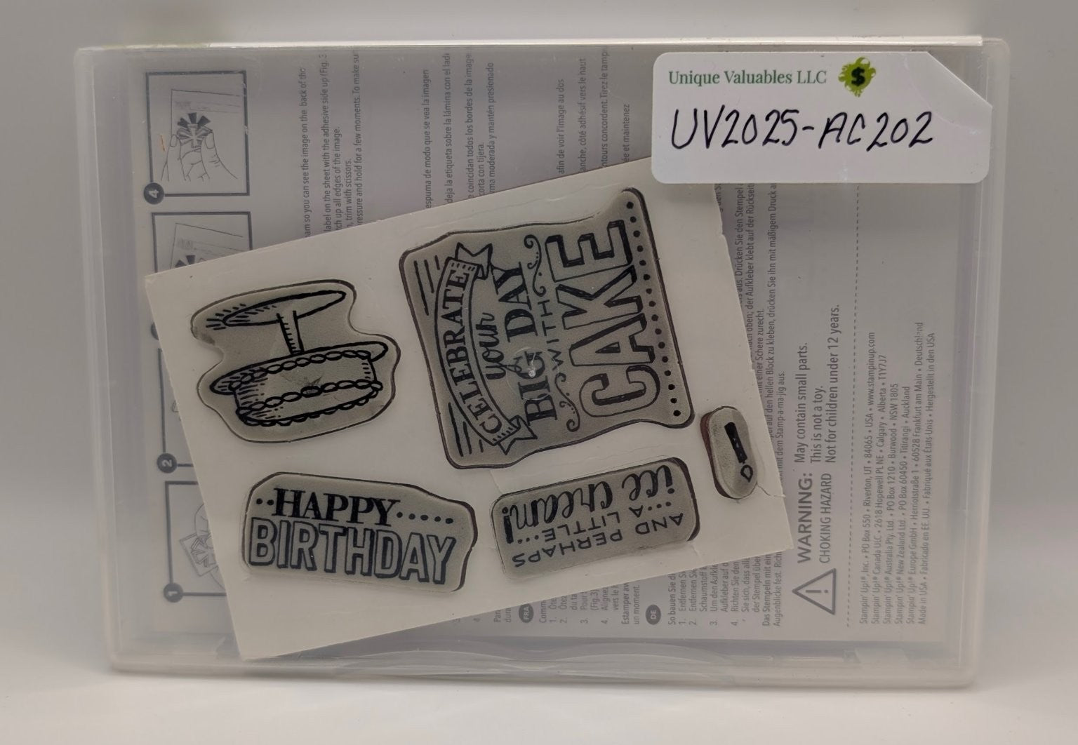 Stampin' Up! Big Day Cling Rubber Unmounted Stamps #139112 Birthday Celebration