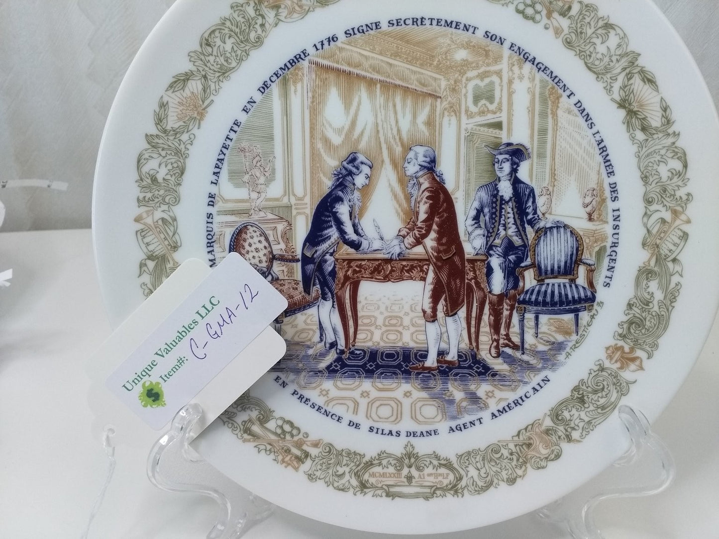 D'Arceau-Limoges Lafayette en Decembre 1776 by Resteau Porcelain LE No. 911