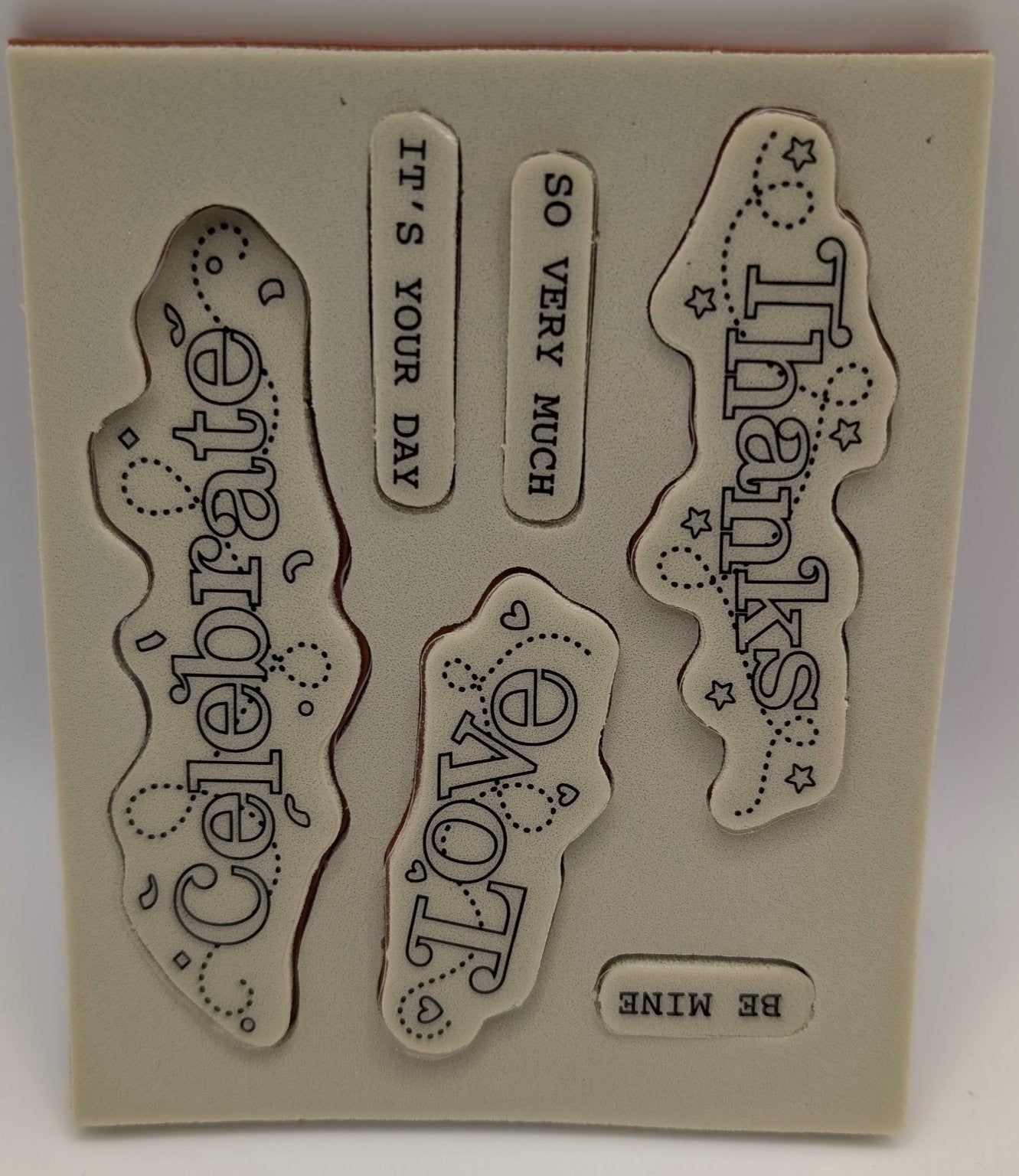 Stampin' Up! Outlined Occasions Cling Rubber Stamp Phrases 6PCs Sale-A-Bration