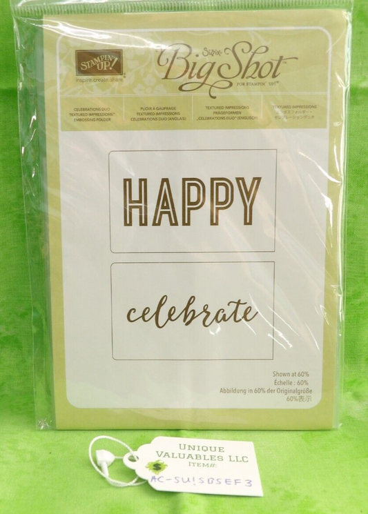 Sizzix Big Shot Embossing Folder 142760 CELEBRATIONS DUO TEXTURED IMPRESSIONS