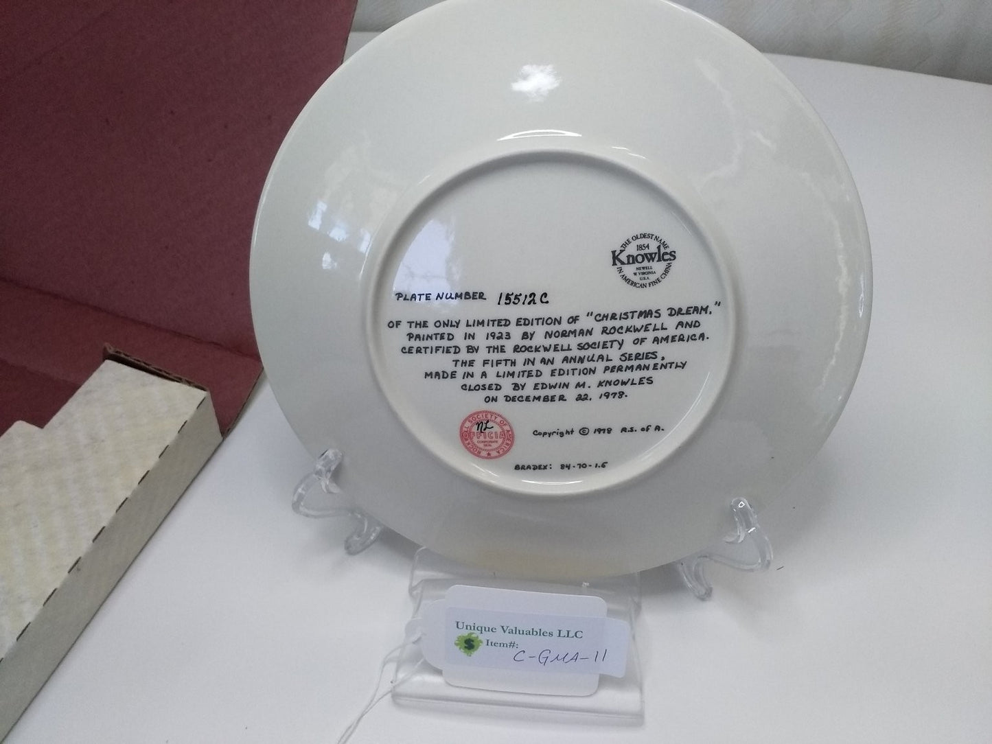 Knowles Christmas 1978 Christmas Dream by Norman Rockwell Bradex 84-70-1.5