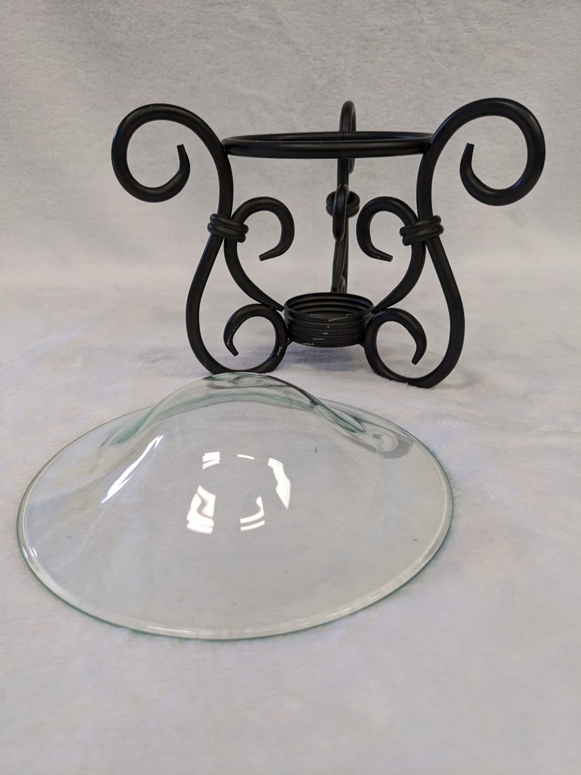 PartyLite Antique Brass Aroma Melts Warmer Tealight Holder Glass Lot of 3 P8016