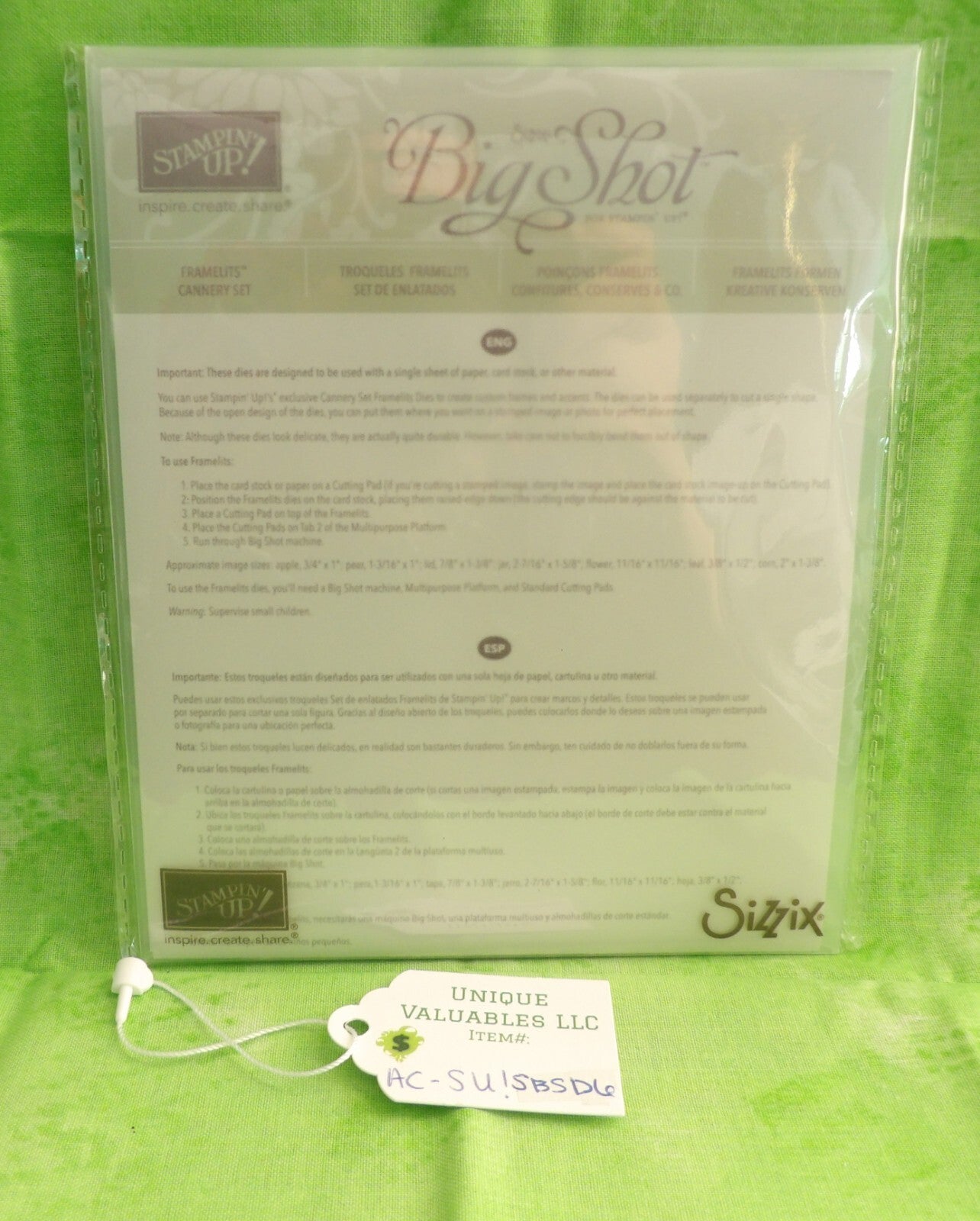 Sizzix Big Shot for Stampin'Up! 127822 FRAMELITS - CANNERY SET