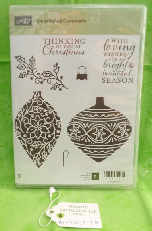 Stampin' Up! Cling Stamp Set 139759 EMBELLISHED ORNAMENTS