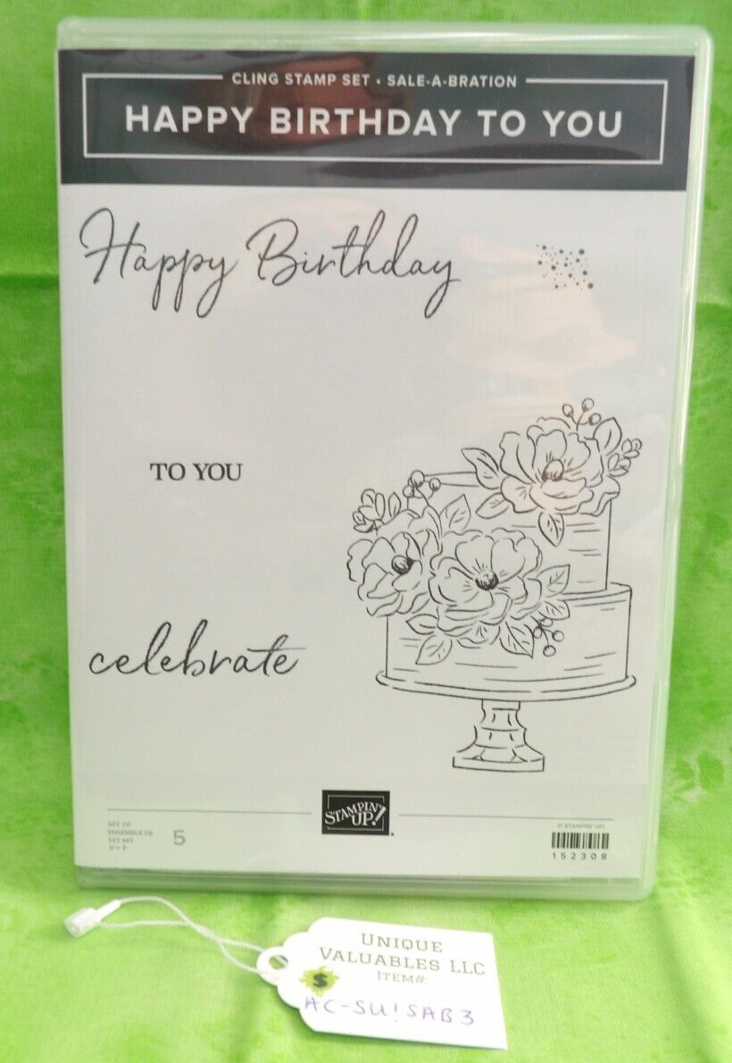 Stampin' Up! Cling Stamp Set SALE-A-BRATION 152308 HAPPY BIRTHDAY TO YOU
