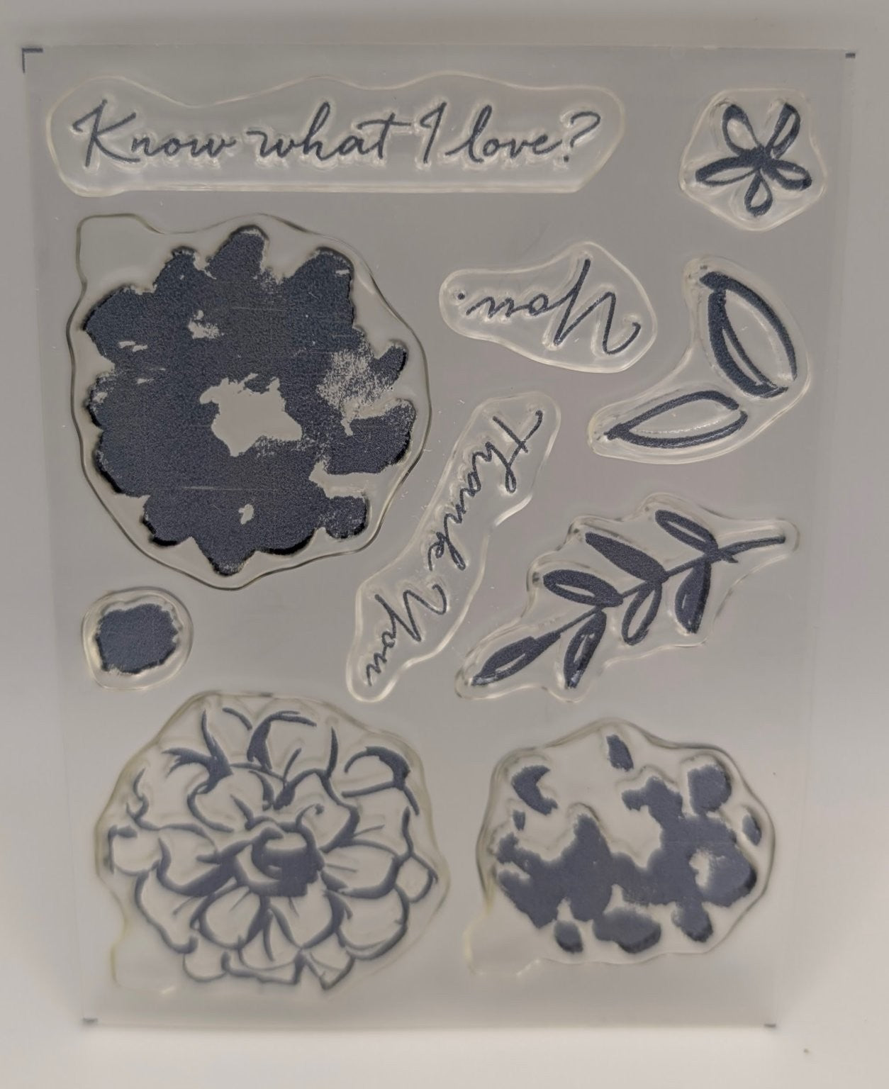 Stampin' Up! What I Love Clear Stamp Set Floral Sentiments 10-Piece #141276