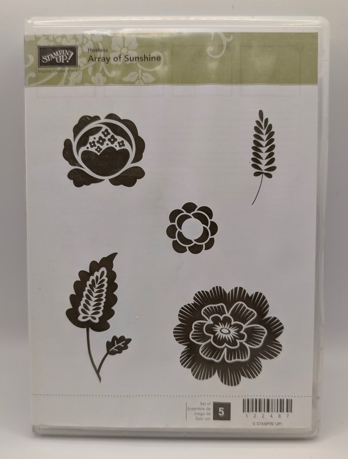 Stampin' Up! Array of Sunshine Cling Stamp Set Floral 5-Piece #122487 Hostess