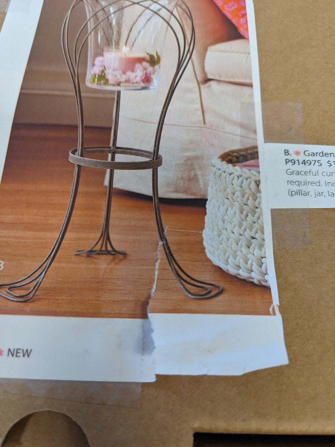 PartyLite Garden Sanctuary Floor Stand Metal Candle Holder Stand Only P91497