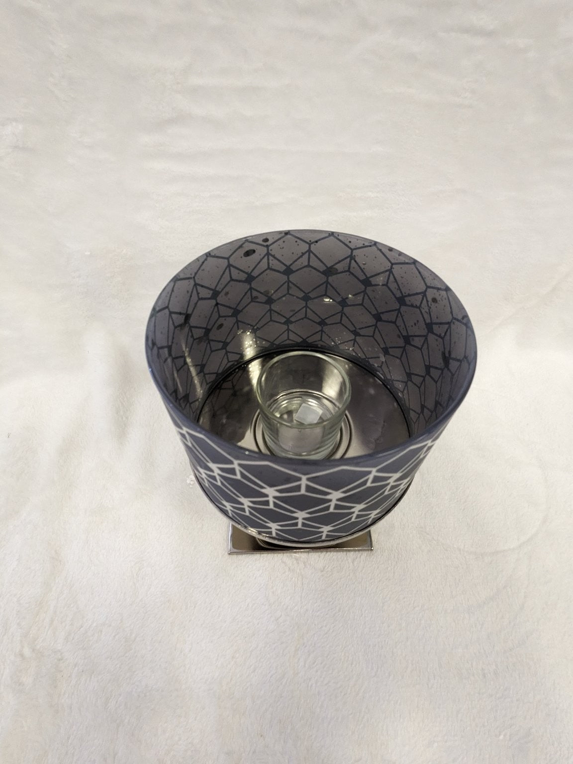 PartyLite Dome Gem Candle Holder Set Glass Metal Modern Geometric P93561