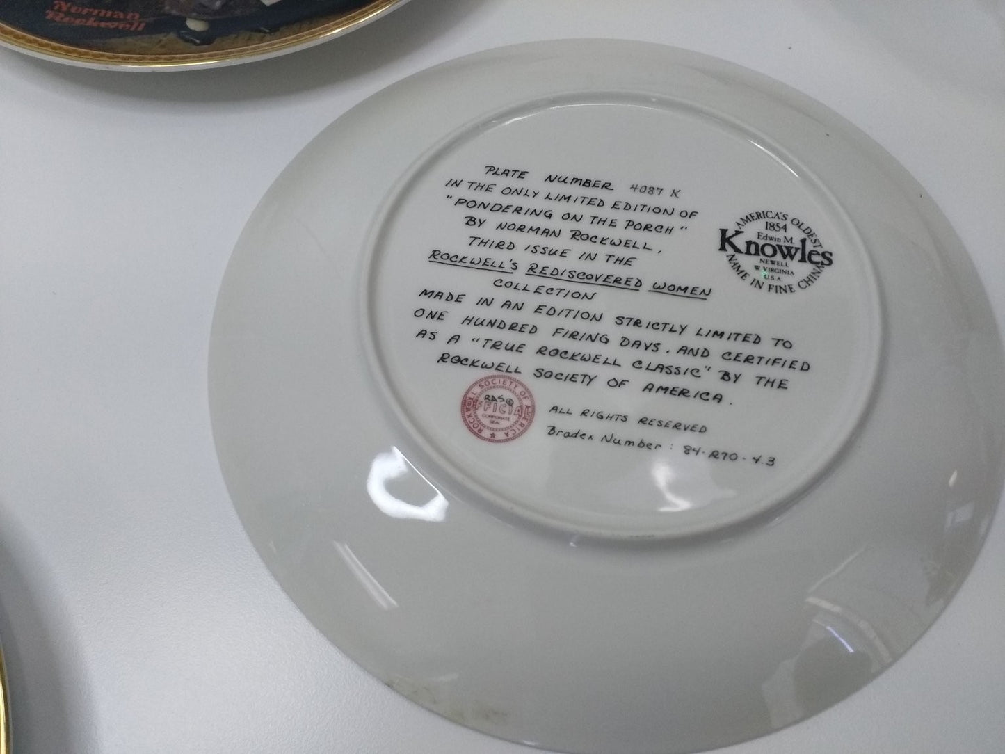 Knowles Rockwell's Rediscovered Women Set of 3 by Norman Rockwell Fine China