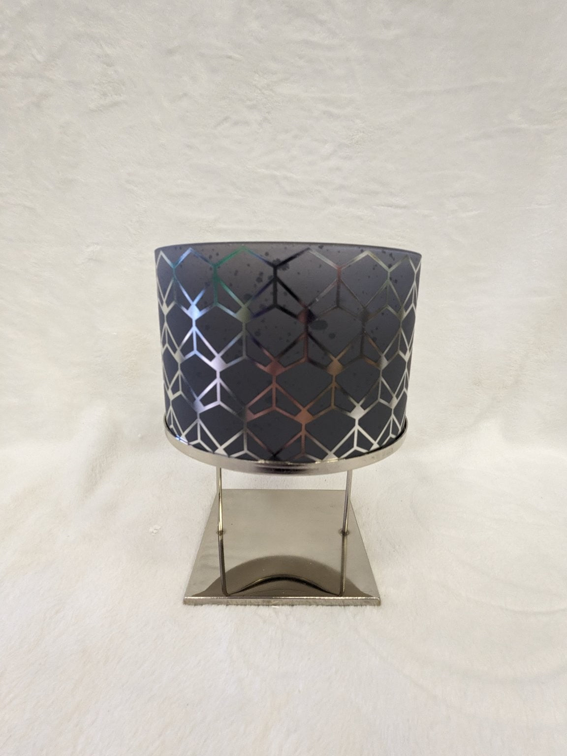 PartyLite Dome Gem Candle Holder Set Glass Metal Modern Geometric P93561