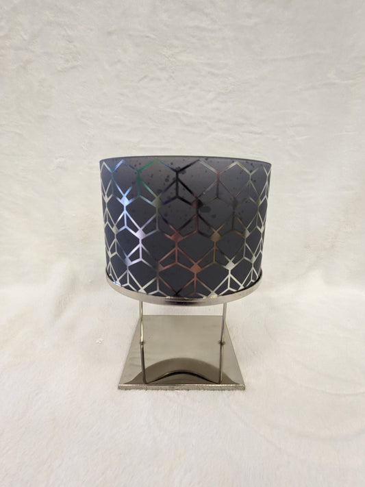 PartyLite Dome Gem Candle Holder Set Glass Metal Modern Geometric P93561