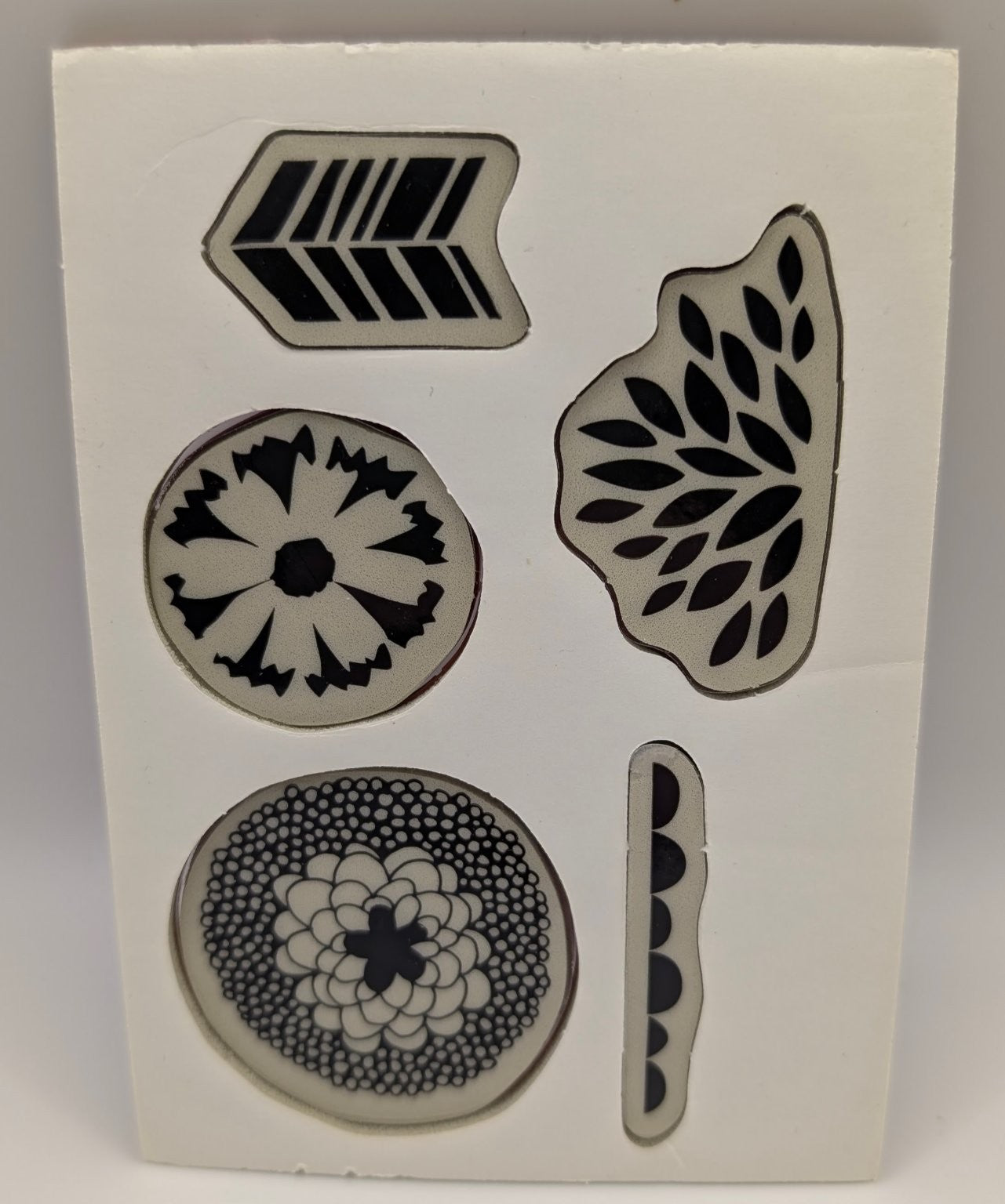 Stampin' Up! Petal Parade Cling Rubber Stamp Set Floral Geometric 5-PCS #133602