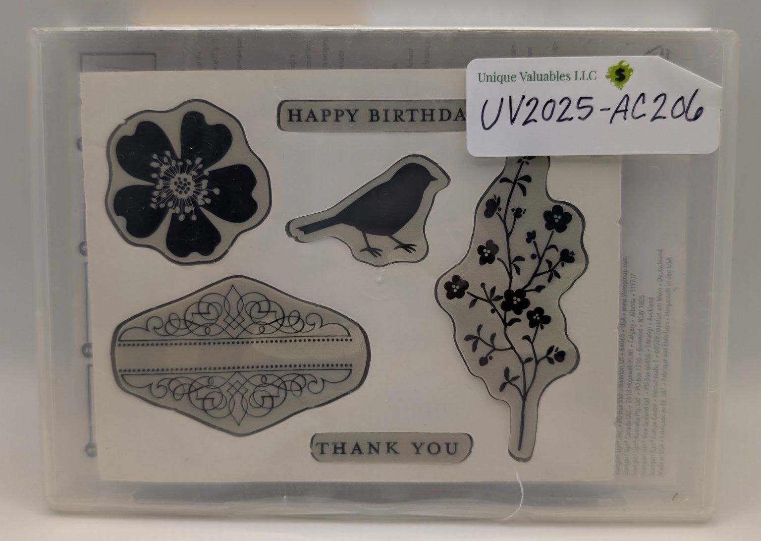 Stampin' Up! Morning Meadow Cling Rubber Stamp Set Floral Bird #129678 6 PCS