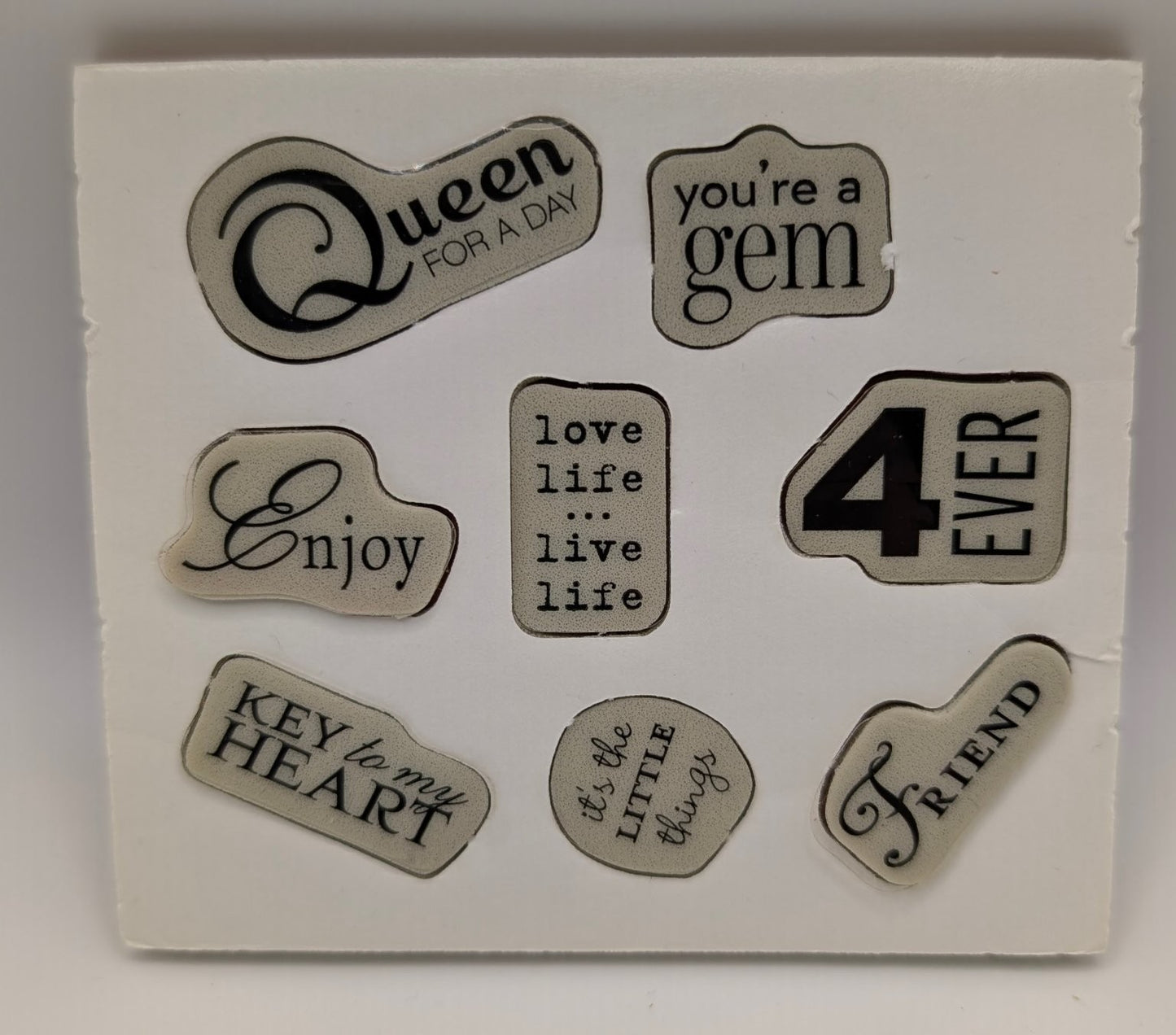 Stampin' Up! You're a Gem Cling Rubber Stamp Set Sentiments 8 PCS #122270 Used