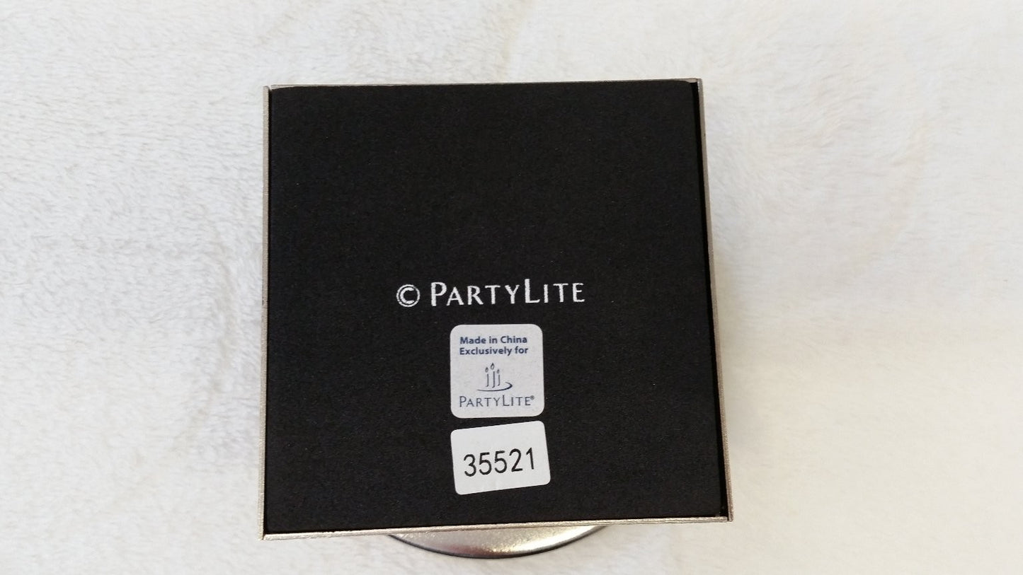 PartyLite Deco Giant Tealight Holders Set of 3 Metal Glass Geometric P93562