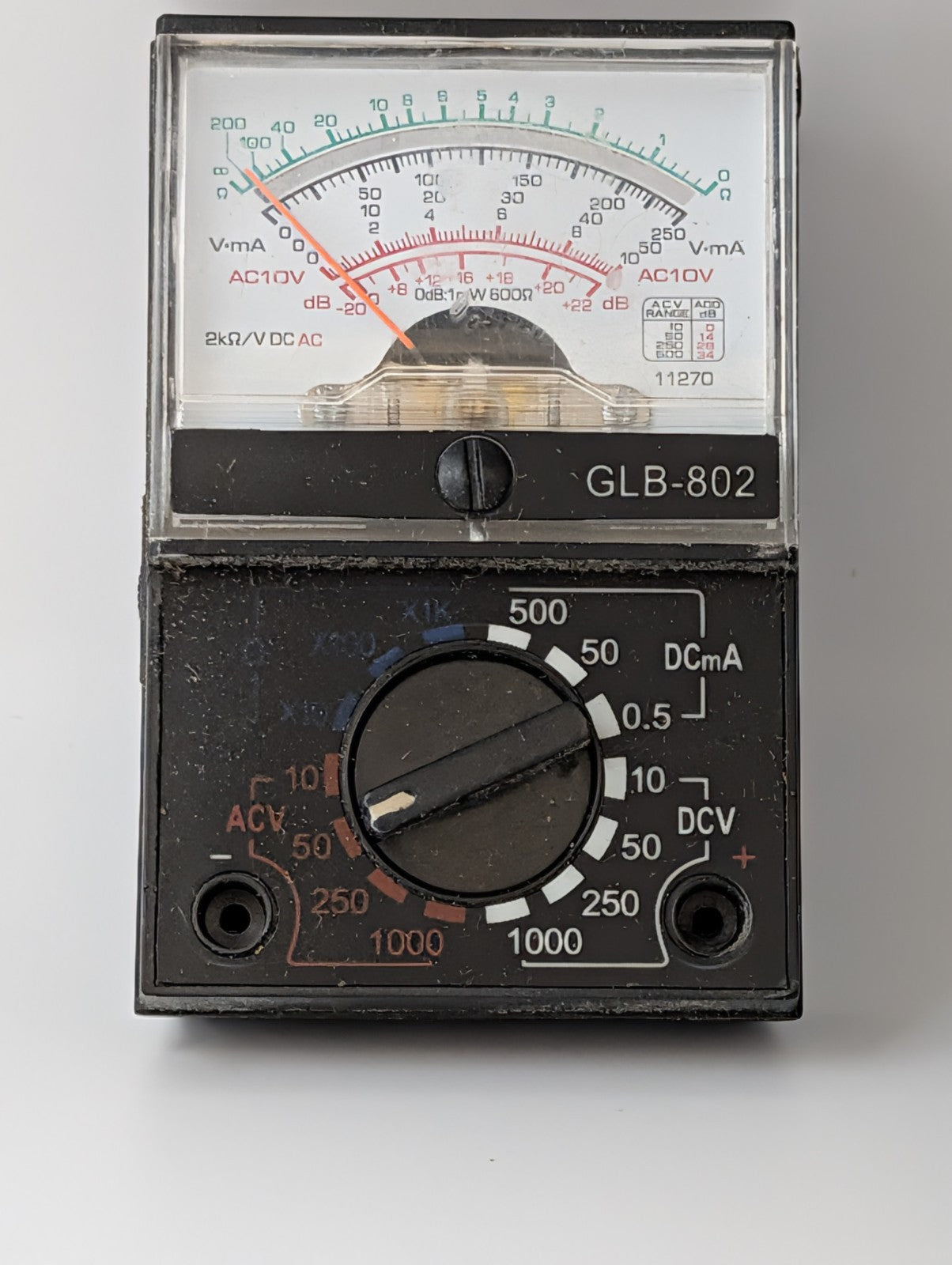 ELENCO M-1250 Analog Multimeter M-1250-K with Box Used UnTested Vintage 