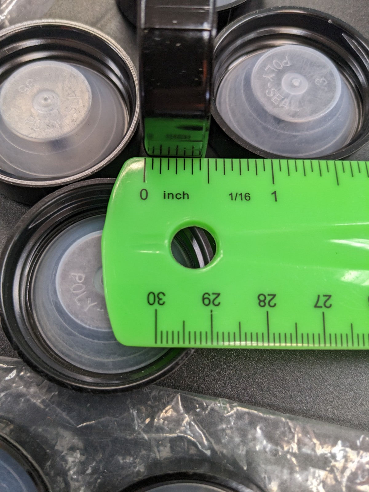 Lot of (14) 1.5" Diameter Plastic Growler Caps Jug Lids Poly Seal Inside ScrewOn