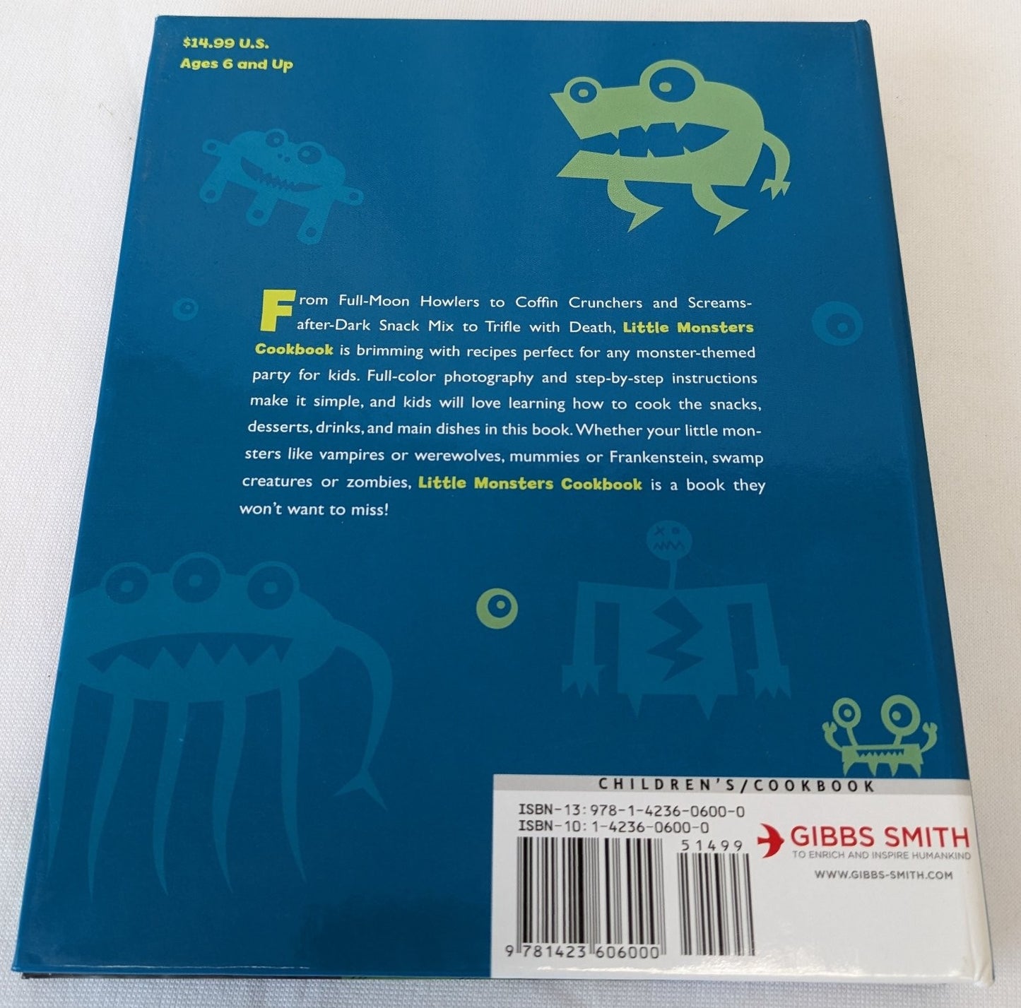 Little Monsters Cookbook Zac Williams 2011 Spiral Halloween Party Gibbs Smith