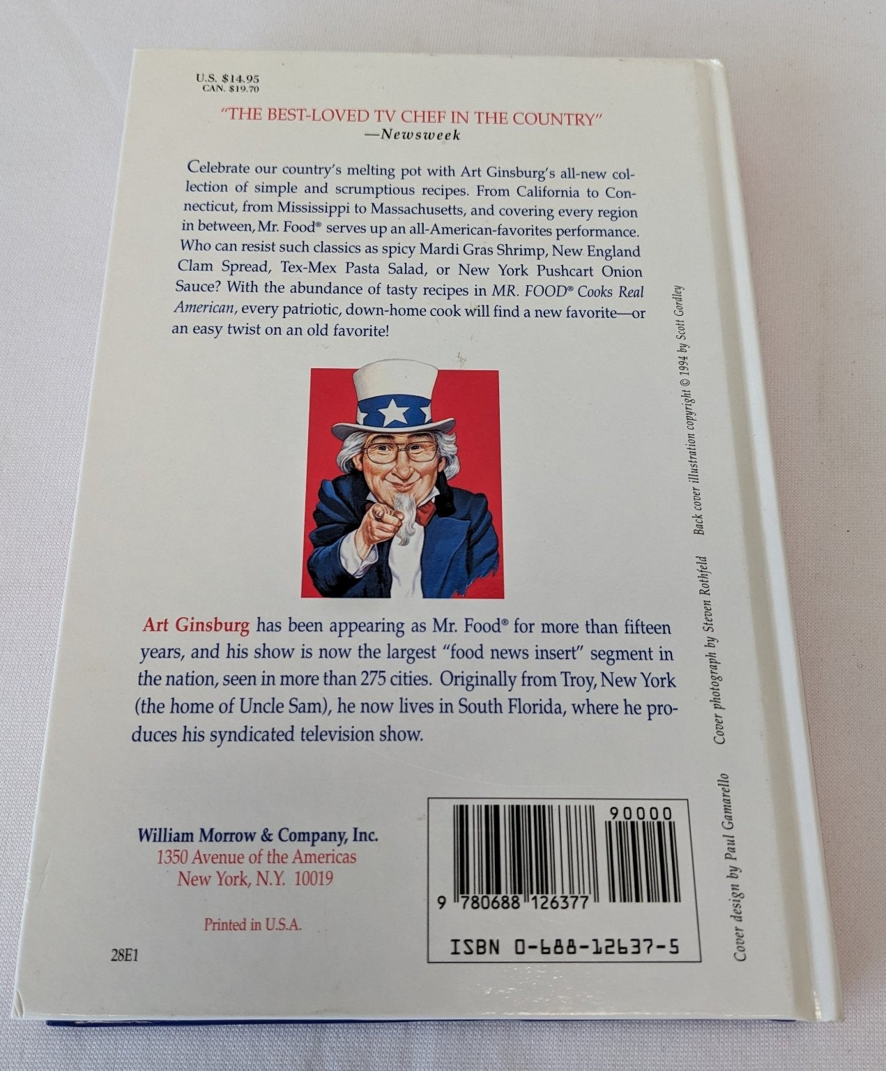 Mr. Food Cooks Real American Art Ginsburg 1994 Cookbook Recipes William Morrow