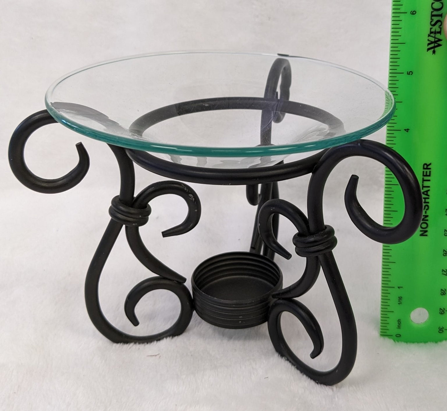 PartyLite Antique Brass Aroma Melts Warmer Tealight Holder Glass Lot of 3 P8016