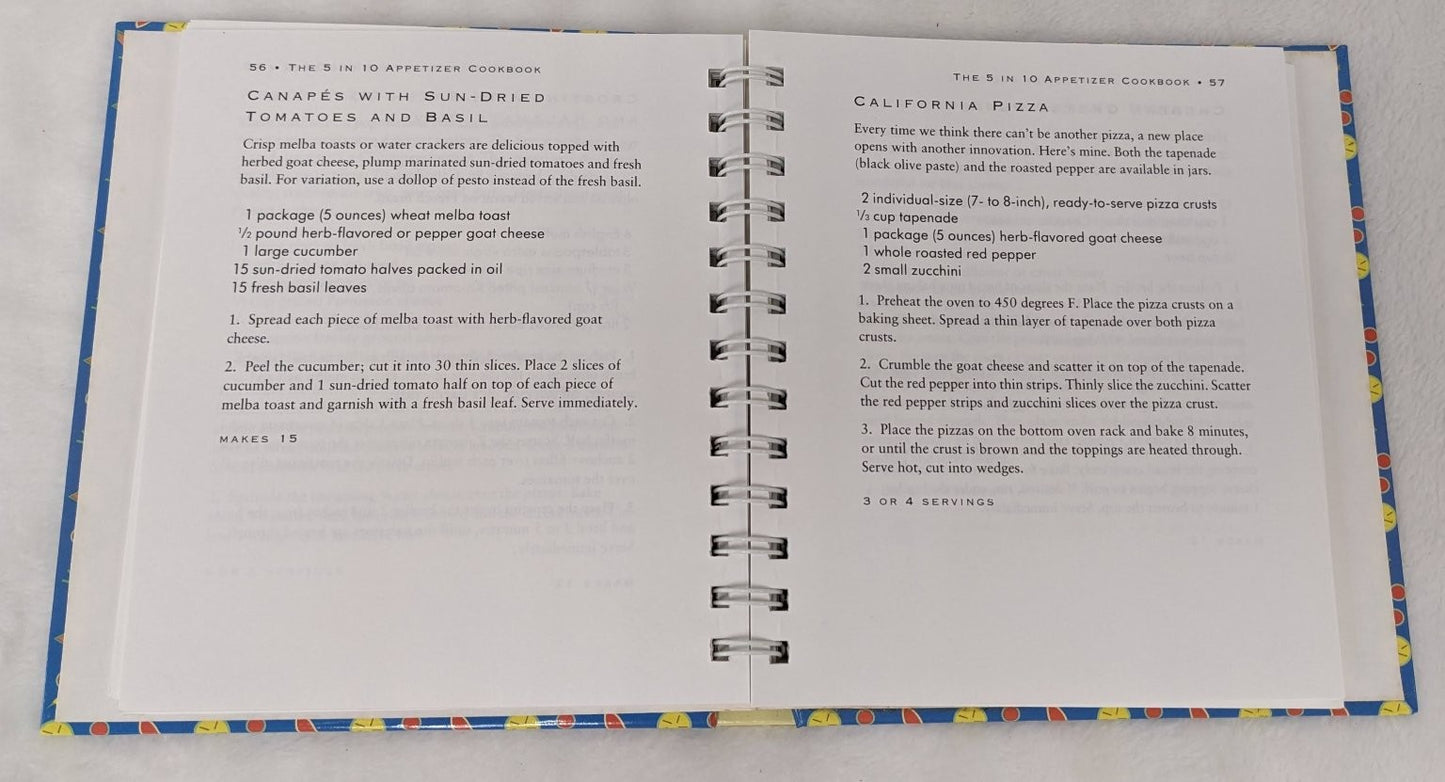 5 in 10 Appetizer Cookbook Paula Hamilton Quick Recipes Hearst Books