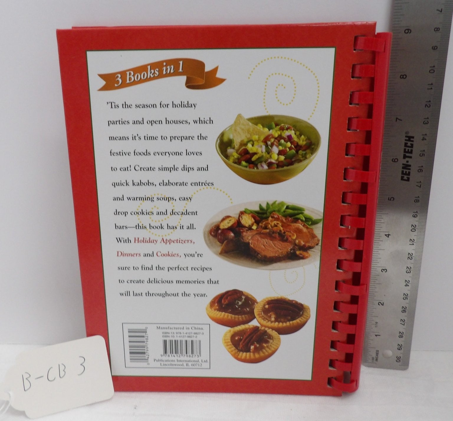 Holiday 3 Books in 1 Appetizers Dinners Cookies Cookbook Spiral-Bound 2008