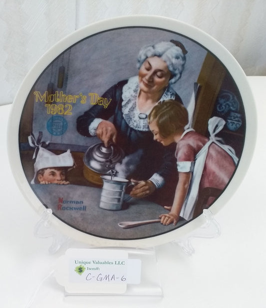 Knowles Mother's Day 1982 The Cooking Lesson by Norman Rockwell LE Bradex
