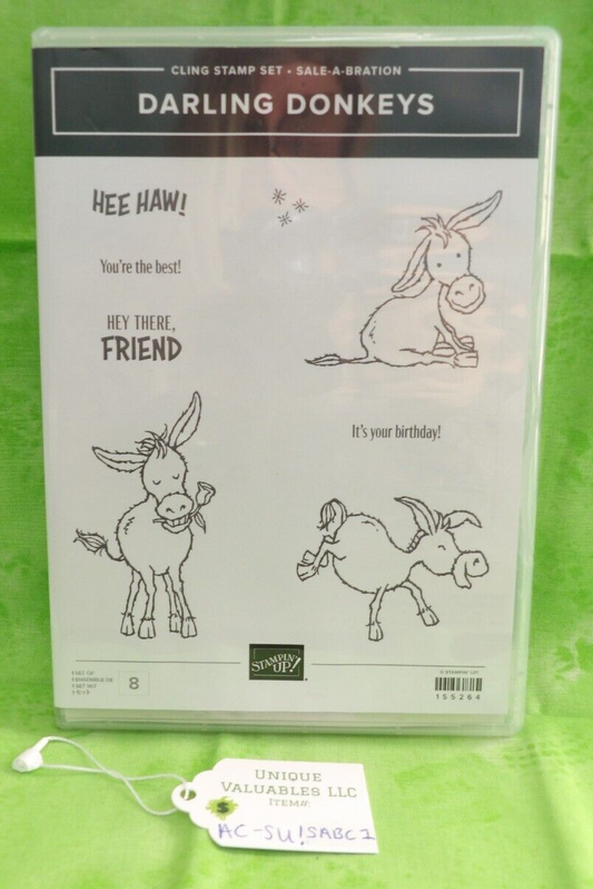 Stampin' Up! Cling Stamp Set SALE-A-BRATION 155264 DARLING DONKEYS