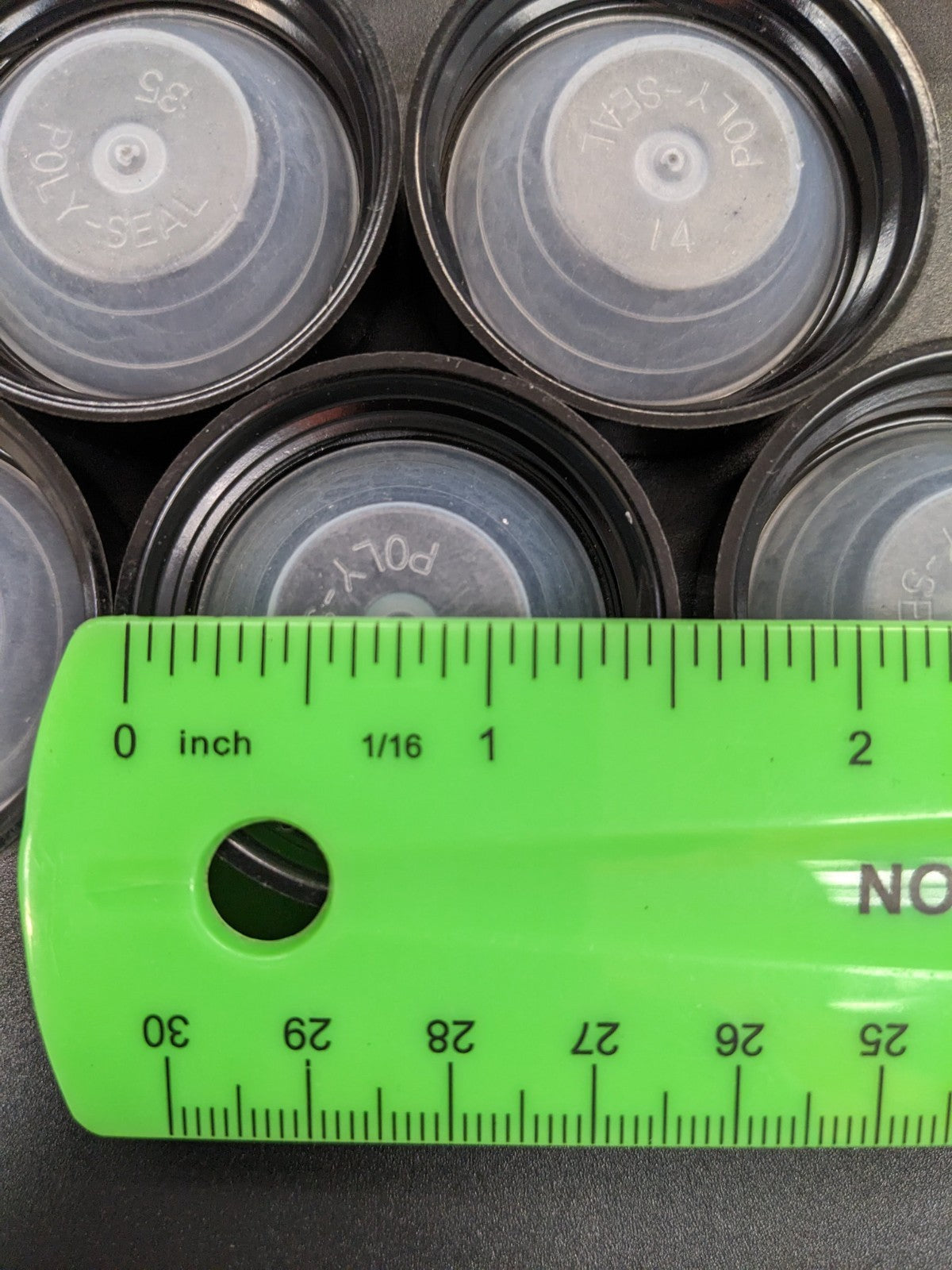 Lot of (14) 1.5" Diameter Plastic Growler Caps Jug Lids Poly Seal Inside ScrewOn