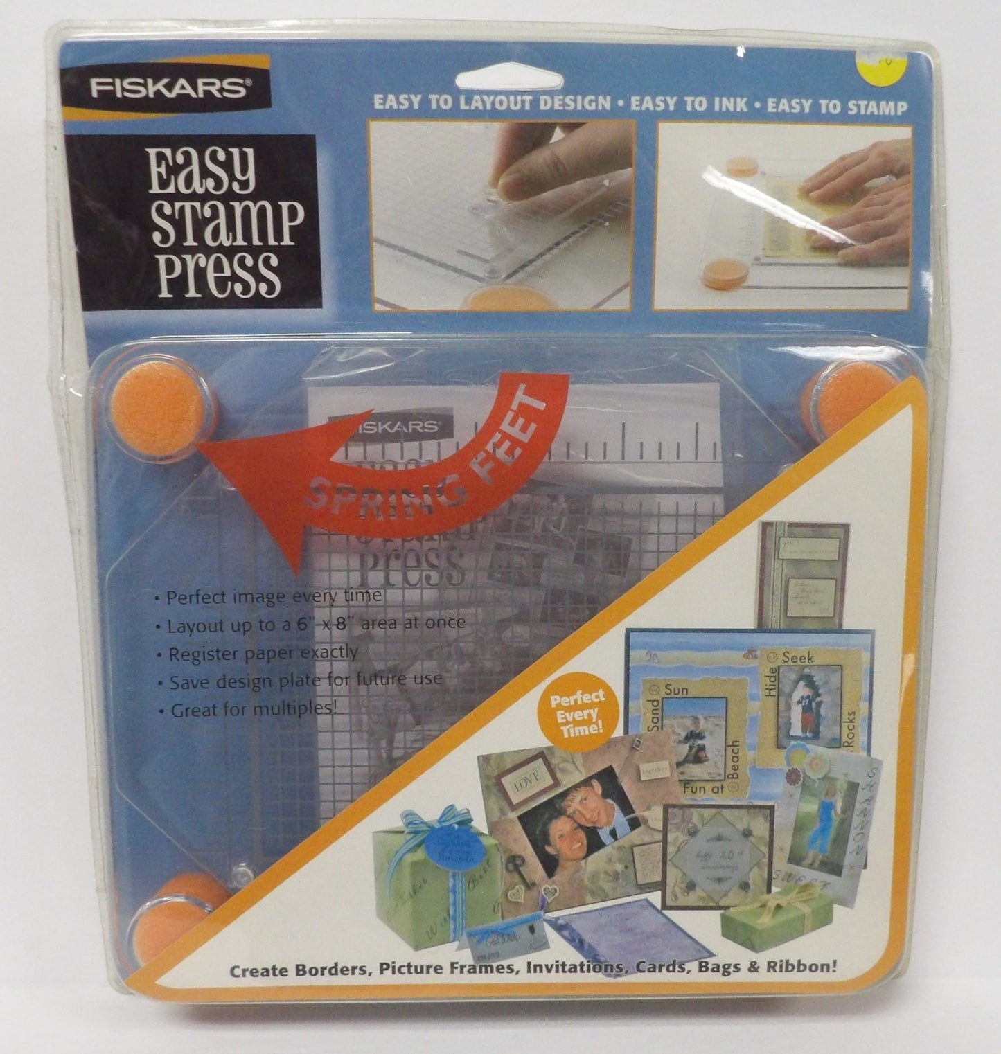 FISKARS Easy Stamp Press 6x8in Layout Spring Feet