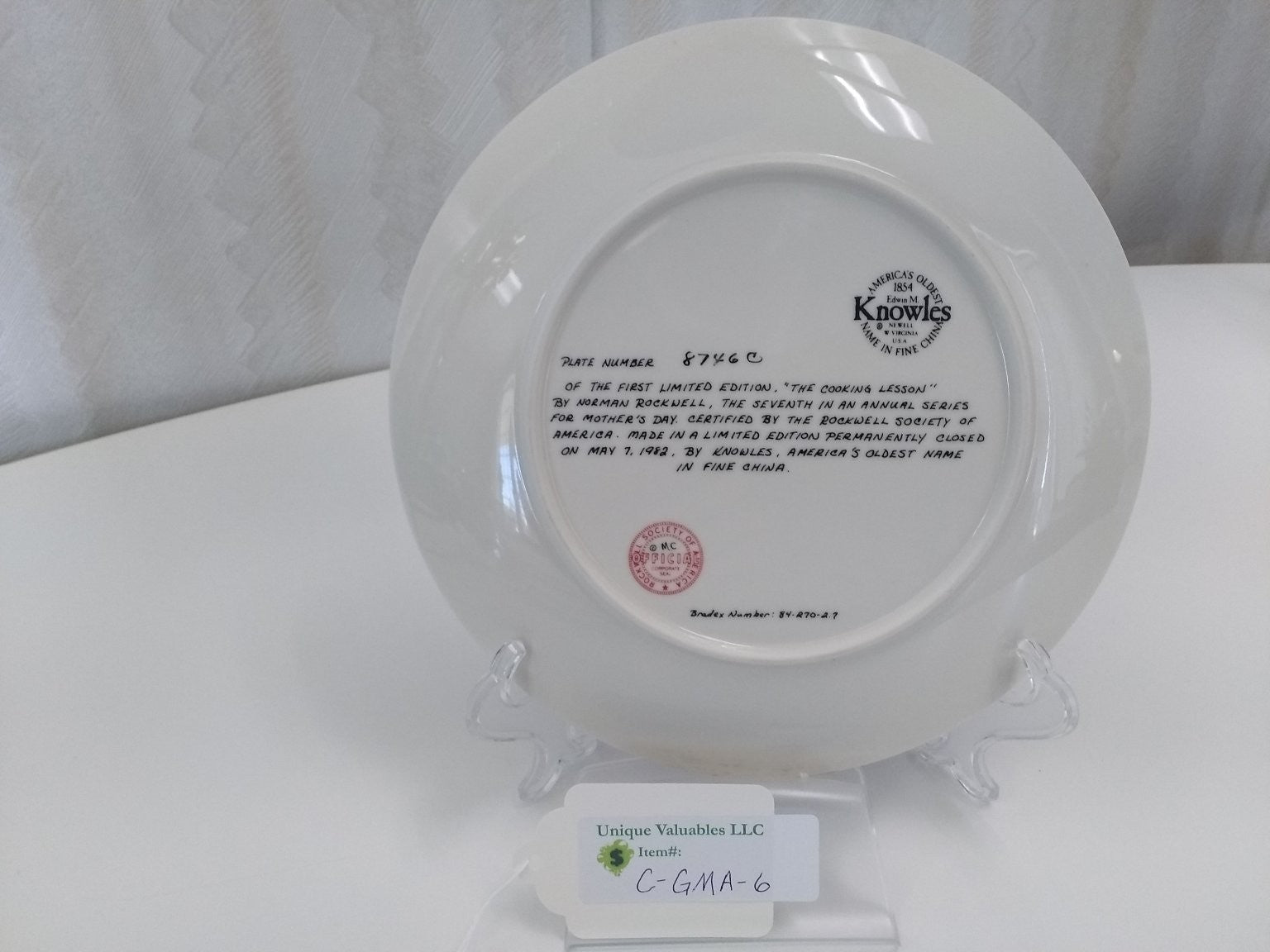 Knowles Mother's Day 1982 The Cooking Lesson by Norman Rockwell LE Bradex