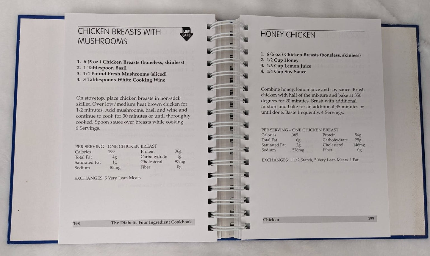 The Diabetic Four Ingredient Cookbook Low Carb Recipes Spiral-Bound Coffee &