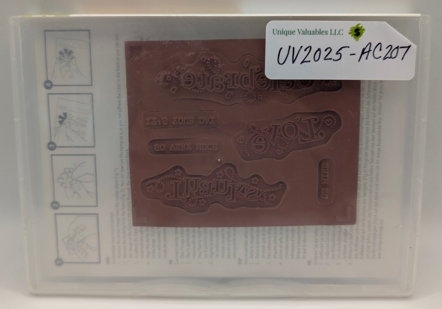 Stampin' Up! Outlined Occasions Cling Rubber Stamp Phrases 6PCs Sale-A-Bration