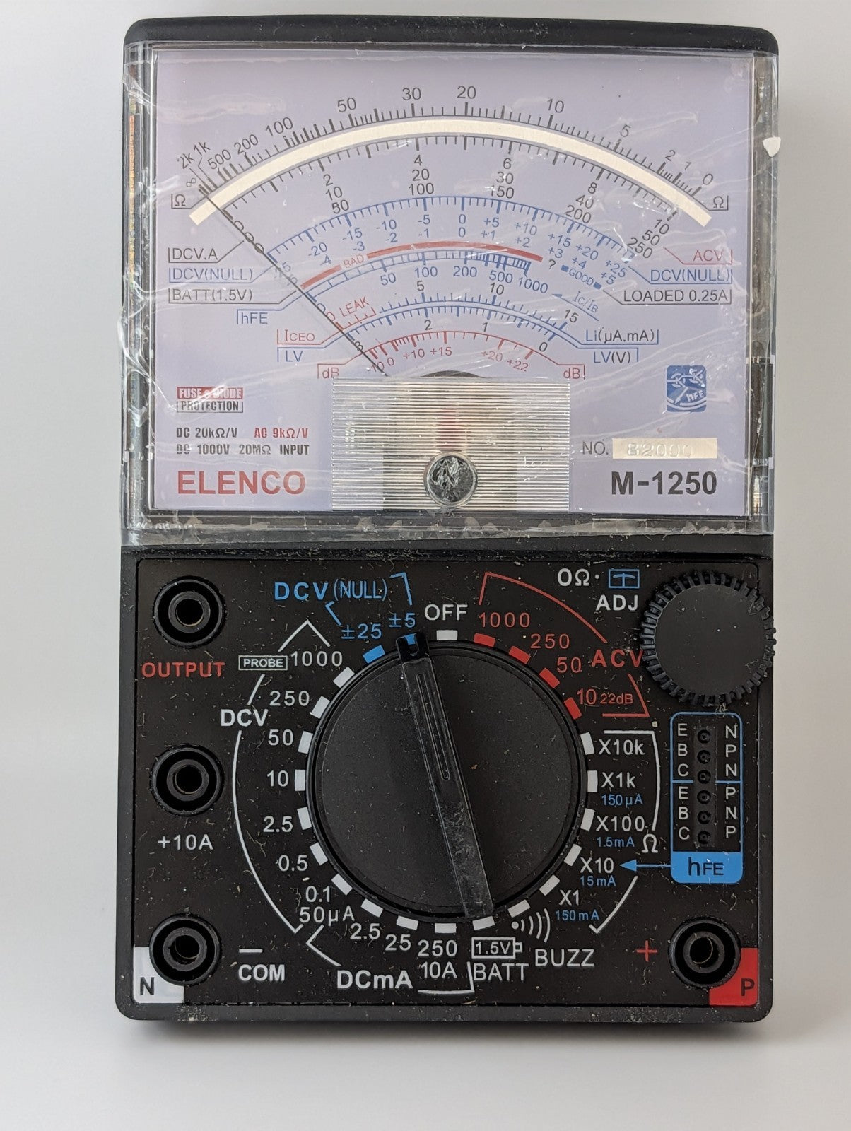 ELENCO M-1250 Analog Multimeter M-1250-K with Box Used UnTested Vintage 