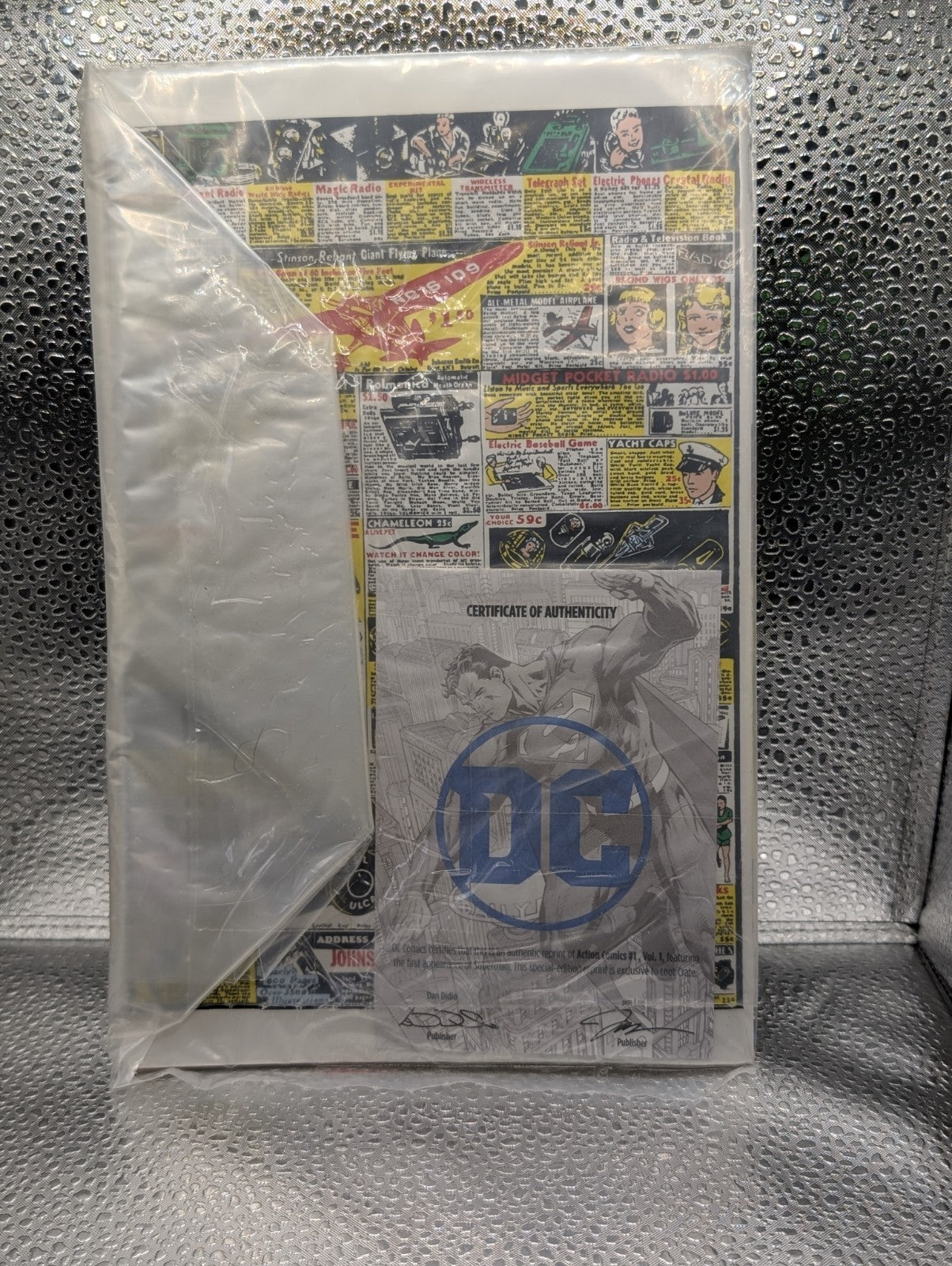 No. 1 Superman June, 1938 Action Comics DC Certificate Reprint For Loot Crate