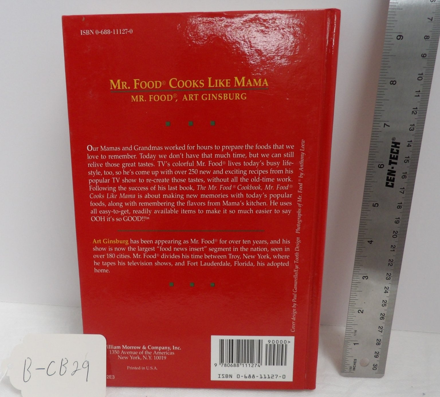 Mr. Food Cooks Like Mama Art Ginsburg Cookbook Recipes William Morrow